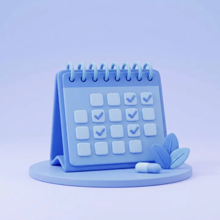 Calendario con marcas: una rutina diaria regular con Aurivit