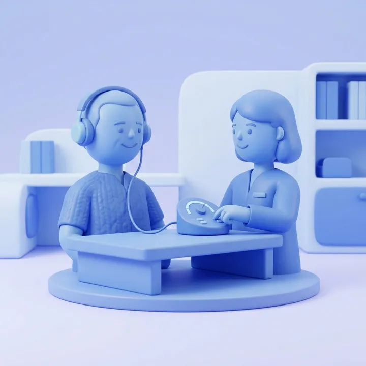 Revisión de la audición con un audiólogo: ilustración