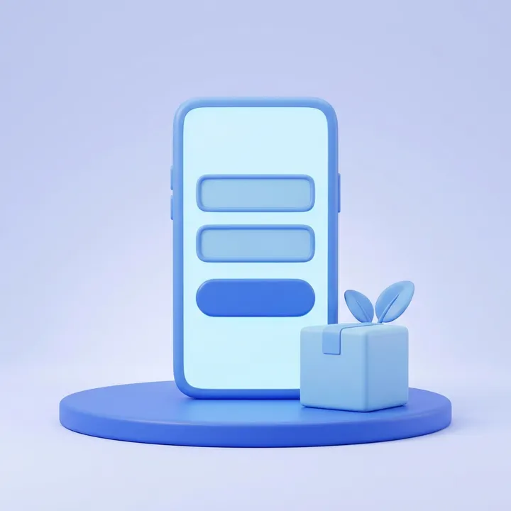 Einfaches Aurivit-Bestellformular auf dem Smartphone und ein Paket